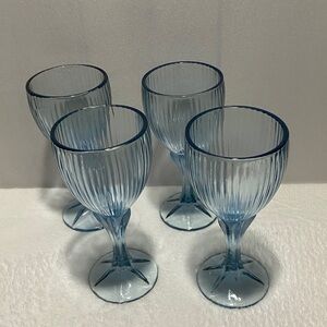 Fostoria Monet Light Blue water goblets or wine glasses set of 4